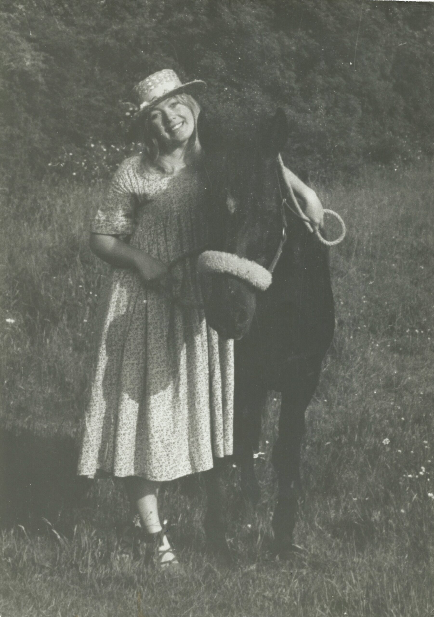 Babette Cole with her pony Promise