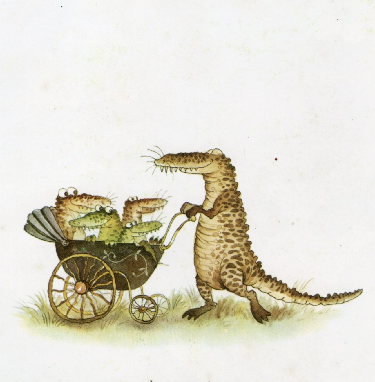 Interior illustration from Nungu and the Crocodile by Babette Cole