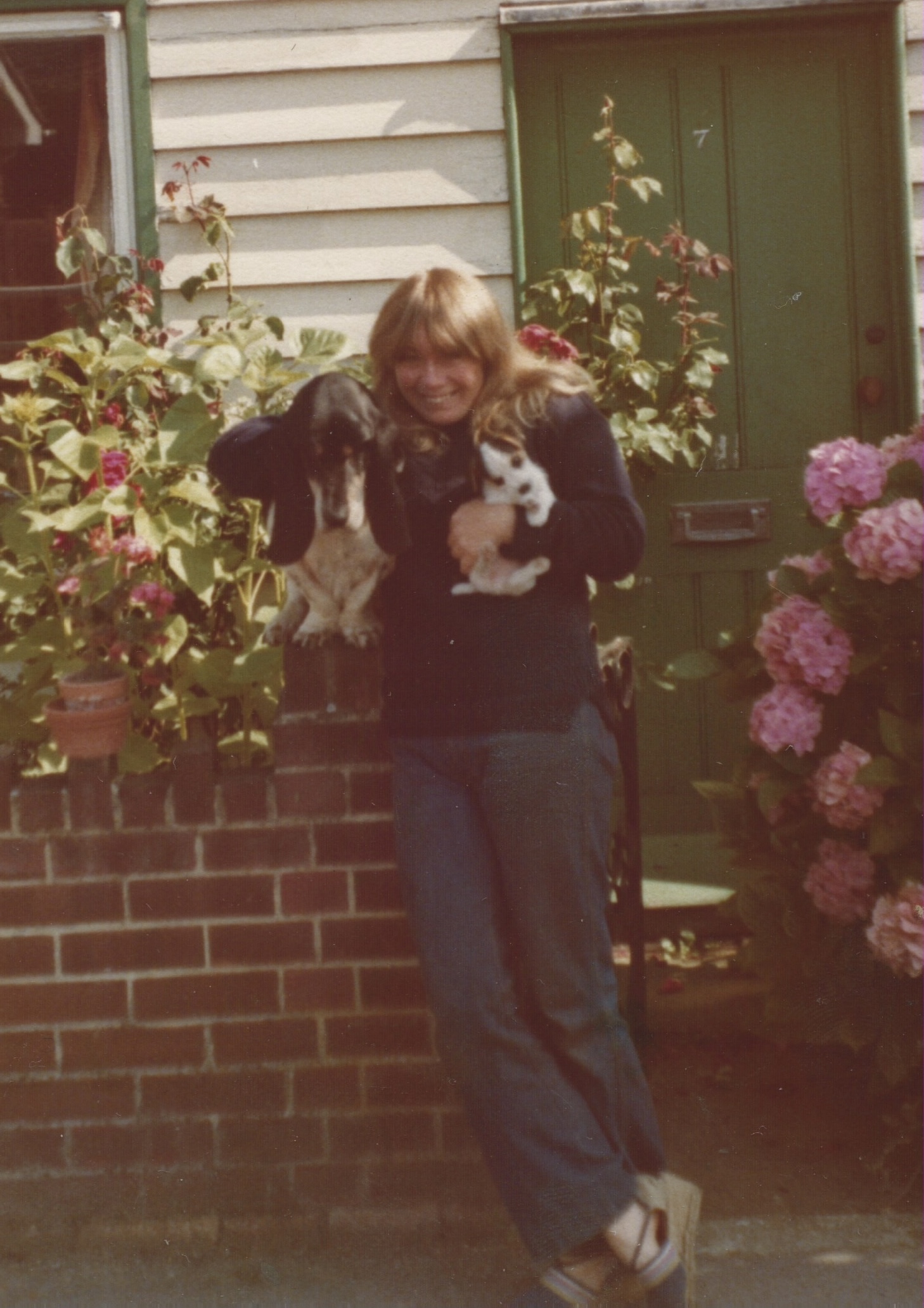 Babette Cole with her basset hound